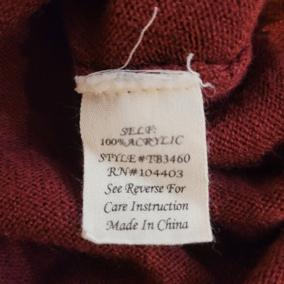 Mine ~ Burgundy Zip Accent Oversized Knit Sweater With Curved Hem & Side Details - Picture 12 of 12